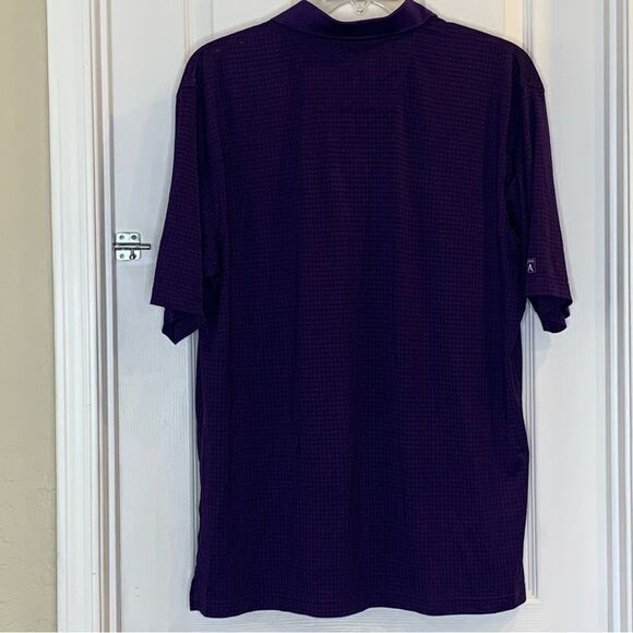 Antigua Golf Polo Purple Check Size Large Mens - Picture 9 of 9